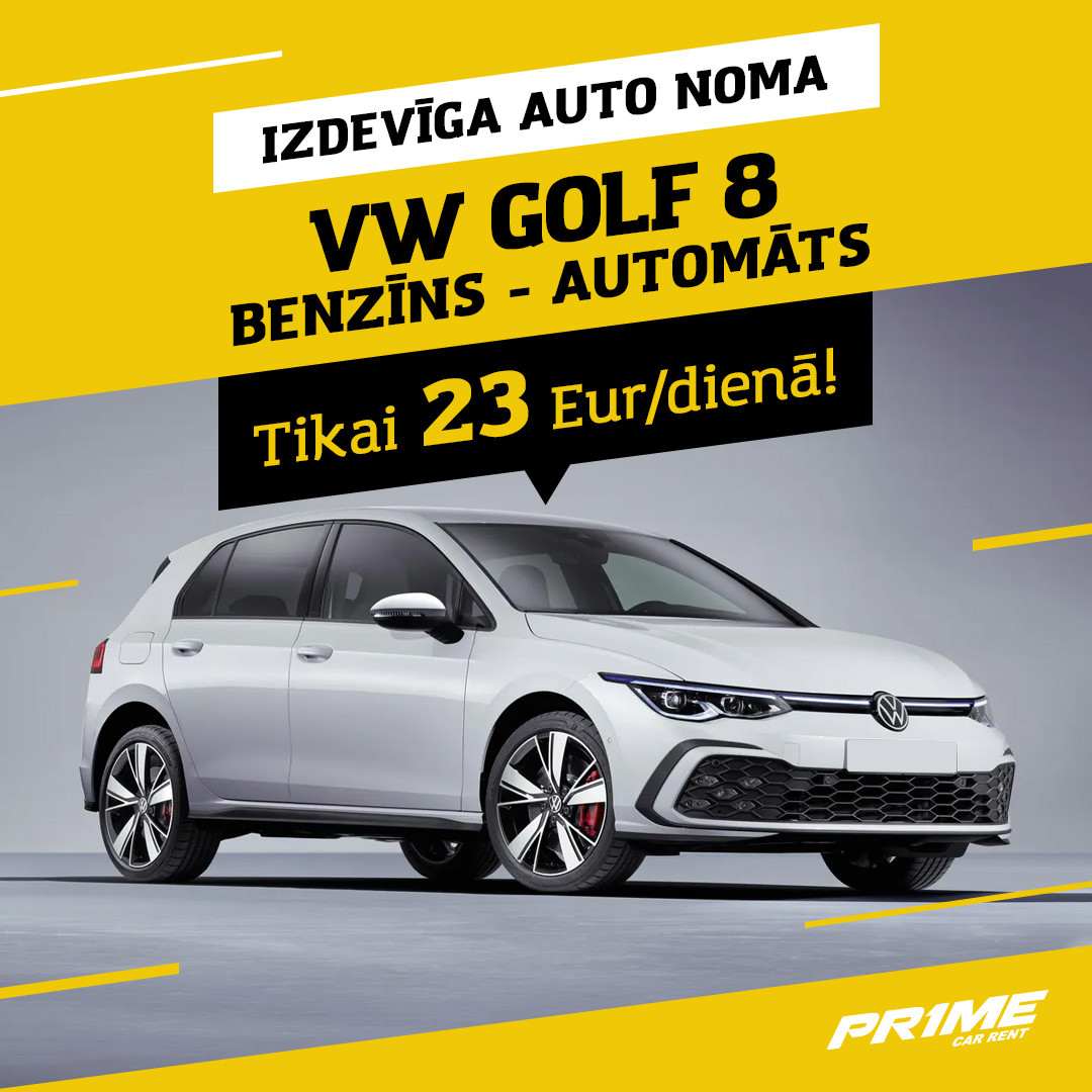 Аренда VW Golf 8 всего за 23 €/день! Автомат, бензин. Комфортный и доступный прокат авто. Бронируйте в Prime Car Rent!